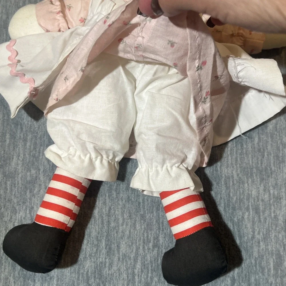 Raggedy Ann and Andy Dolls With Hardcover Book Vintage Stuffed 14.5